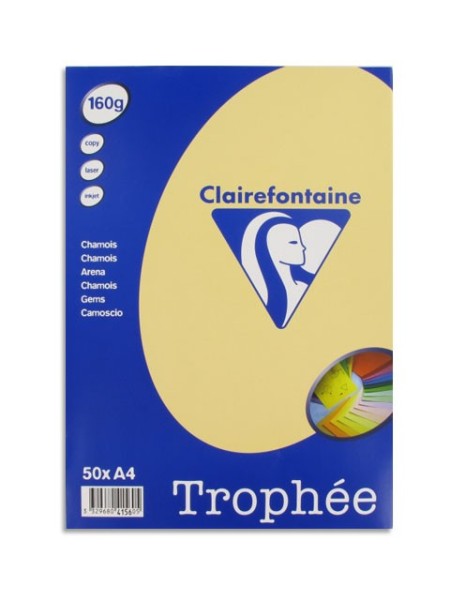 Ramette 50 feuilles papier A4 – TROPHEE- 160 g – Chamois