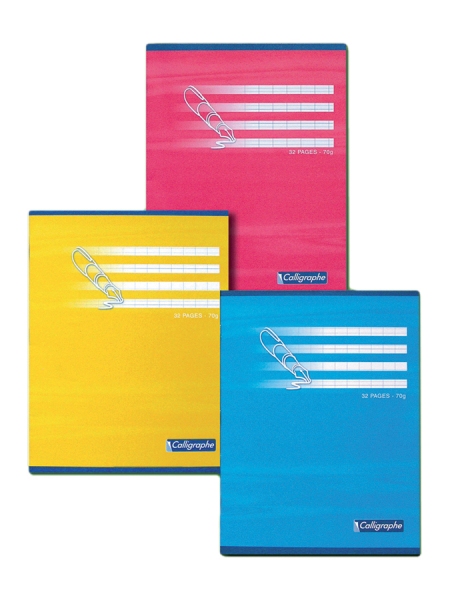 Cahier piqure – 17 x 22 – 90 g – Seyes 3 mm – 32 pages