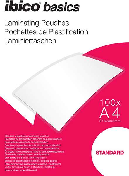 Pochette de plastification – A4 – 125 microns – Boite de 100