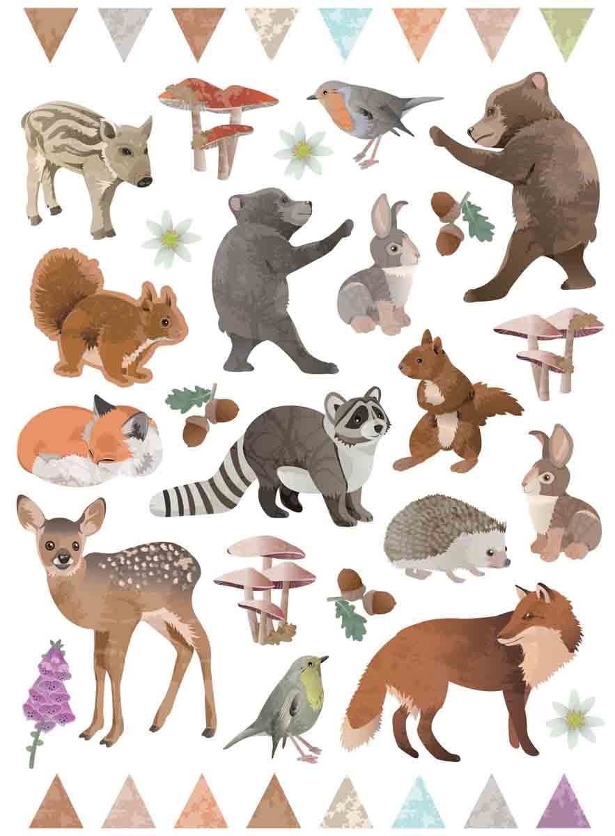 GOMMETTES ANIMAUX FORET X 80
