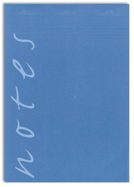 Bloc notes agrafés en tête. 100 feuilles. 60g. Q5/5. Format A4 : 210×297 mm