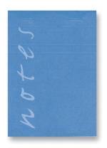 Bloc notes agrafés en tête. 100 feuilles. 60g. Q5/5. Format A7 : 74×105 mm
