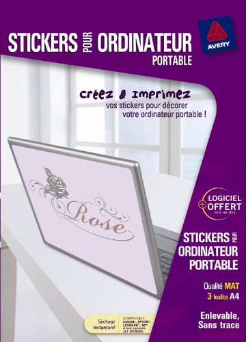 3 stickers pour PC portable A4 – jet d’encre