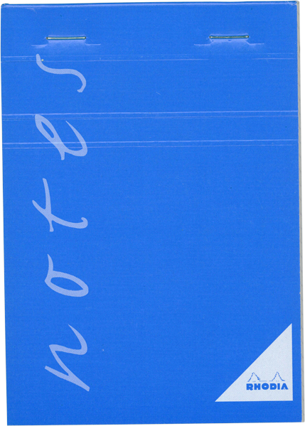 Bloc notes agrafés en tête. 100 feuilles. 60g. Q5/5. Format A6 : 105×148 mm