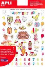 Sachet 3 feuilles Gommettes « Anniversaire »