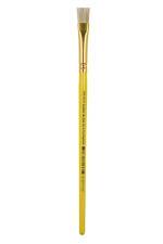 Pinceau brosse en soie de porc, corps en bois jaune,plat N° 14