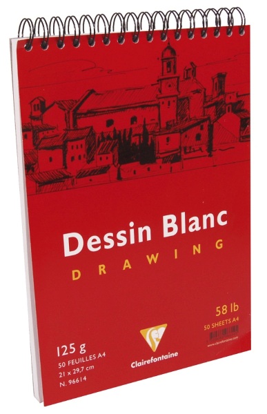 Bloc dessin spirales – A4 297 x 210 mm – 50 feuilles -125 g