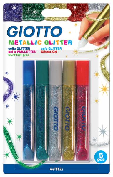 Giotto Stylo Gel Deco – Blister 5 stylos 10,5ml gel « Métallic » NEW