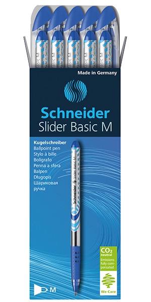 Stylo bille  – Slider Basic -technologie Viscoglide ® – pointe moyenne – bleu