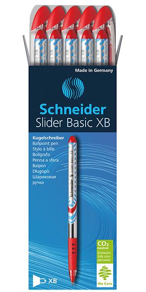 Stylo bille  – Slider Basic -technologie Viscoglide ® – pointe large – rouge