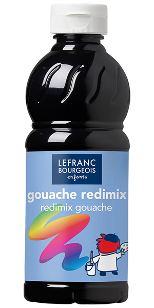 Gouache liquide – Flacon de 500 ml – Lefranc&Bourgeois NOIR