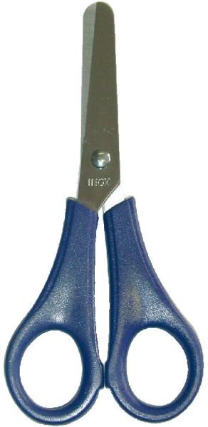 Ciseaux TEMPO GAUCHER 13 cm – Anneaux symétriques – Coloris Bleu- Bouts ronds