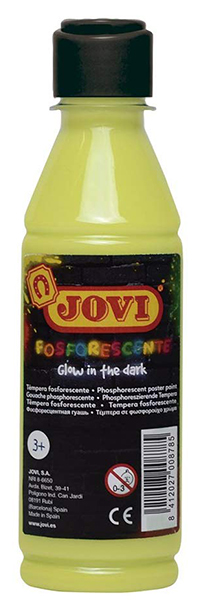 Gouache phosphoresente flacon de 250 ml, jaune fluo