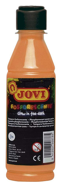Gouache phosphoresente flacon de 250 ml, orange fluo