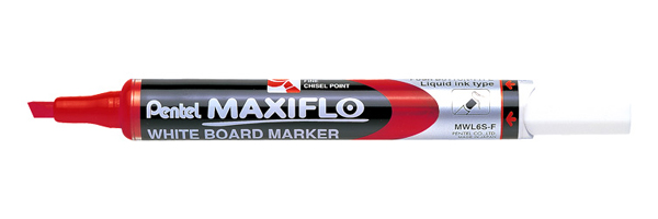 Marqueur tableaux blancs MAXIFLO – Pointe biseautée1 à 6 mm – Rouge