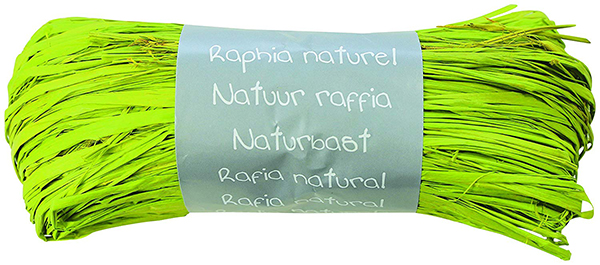 Raphia naturel – vert anis – Pelote de 50 g – 700 brins de 1 m