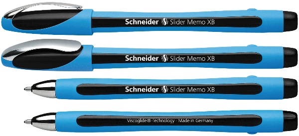 Stylo bille SCHNEIDER – Slider Mémo -technologie Viscoglide ® – pointe large – noire.