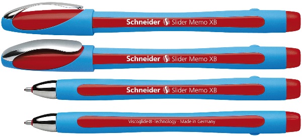 Stylo bille SCHNEIDER – Slider Mémo -technologie Viscoglide ® – pointe large – rouge