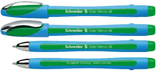 Stylo bille SCHNEIDER – Slider Mémo -technologie Viscoglide ® – pointe large – vert