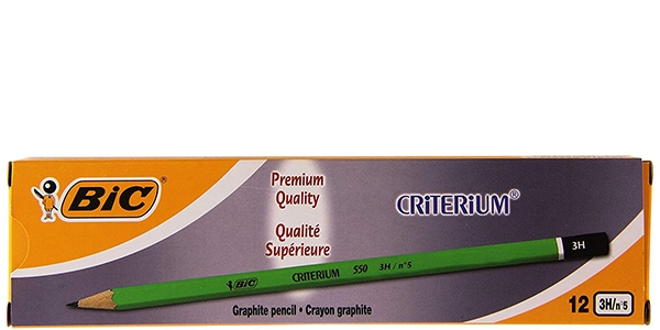 Boite de 12 crayons graphite -BIC CRITERIUM® 550- 3H