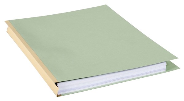 Paquet de 25 Chemises dos toilé carte à soufflet- Dos 3 cm-Vert Pré