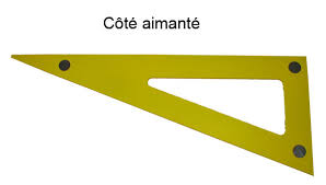 Equerre plastique 60° incassable jaune graduée avec poignée  -magnétique