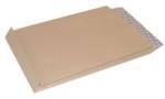 Boite de 250 pochettes kraft armé à soufflets 260x330x30 130 g bande adhesive