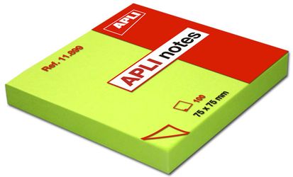 Notes repositionnables couleurs 75×75 mm – Vert vif – Bloc de 100 feuilles