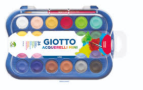 Gouache en pastilles 23 mm- GIOTTO – 24 couleurs + 1 pinceau