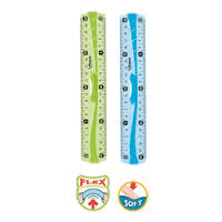 Double decimetre Flex incassable. Coloris assortis. Marquage haute qualité.