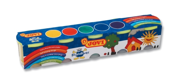 pate a modeler vegetale . 5 pots de 125 g Blandiver 5 couleurs vives assortis