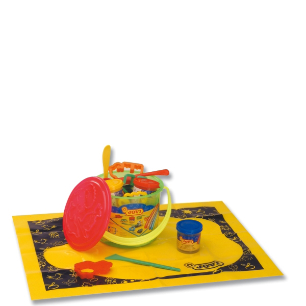 seau 4 pots de 50 grs souple blandiver.+ accessoires de modelage