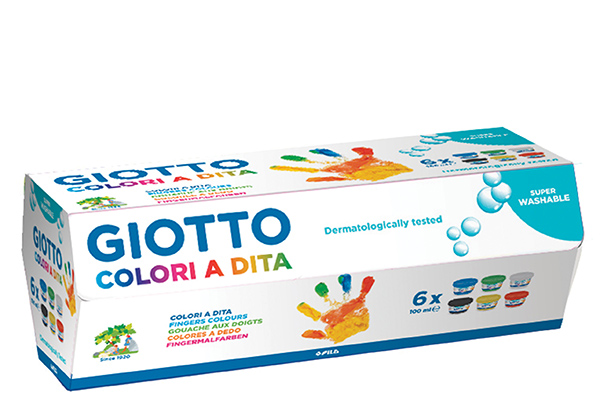 Gouache au doigts – GIOTTO – 6 pots 100 ml