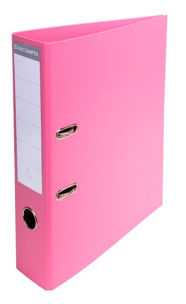 Classeur à levier PVC – 2 anneaux pour A4 – Dos 70 mm – Rose