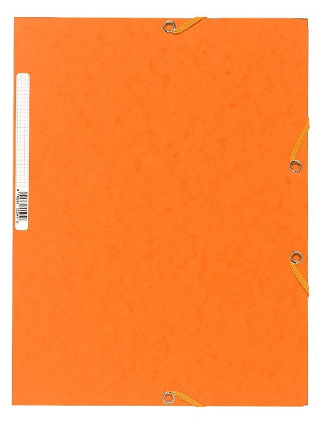 Chemise à élastiques 3 rabats – Carte 5/10è – 400 g – 24 x 32 cm- Orange