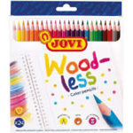 JOVI CRAYONS DE COULEURS TRIANGULAIRES WOODREE. Etui de 24
