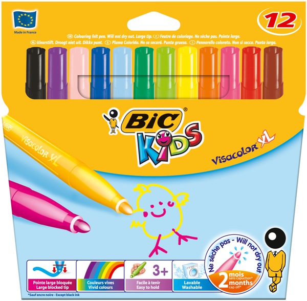 FEUTRE DE COLORIAGE BIC KIDS VISACOLOR XL - BIC KIDS VISACOLOR XL