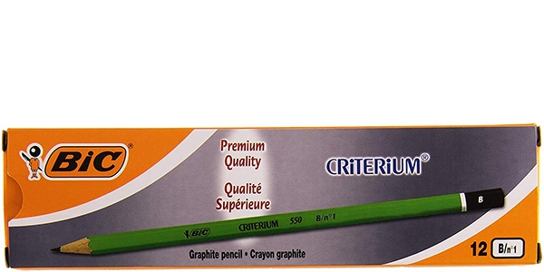 BIC® Critérium 550 Crayon à papier mine 2B - Boîte de 12 - Crayons