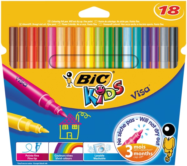 Etui de 12 feutres Kid couleurs pointe moyenne