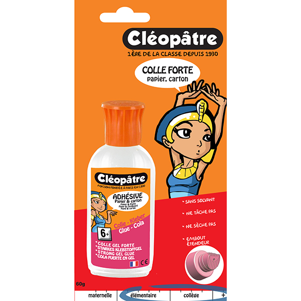 Colle transparente en Flacon + Pinceau CLEOPATRE - 80g