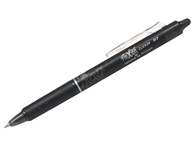 Roller PILOT -Frixion ball – Rétractable – Encre gel effaçable – Pointe moyenne 0,7 mm – Noir